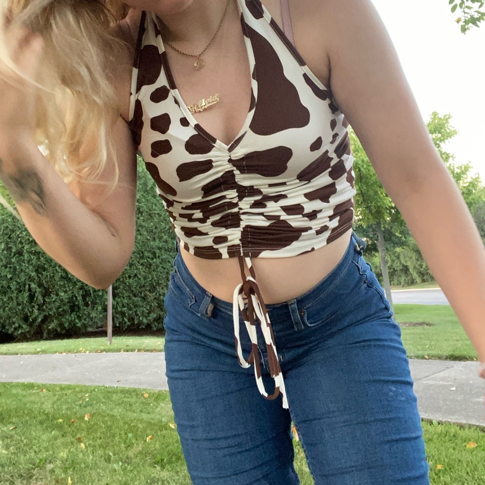 Cow print crop top